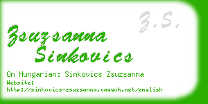 zsuzsanna sinkovics business card